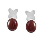 Statement Carnelian 925 Sterling Silver 1" Stud Earrings RS21-64
