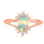 Ethiopian Opal Rose Gold Plated 925 Sterling Silver Ring RSREXT-1-2
