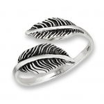 Adjustable Feather Ring in 925 Sterling Silver RS24-65