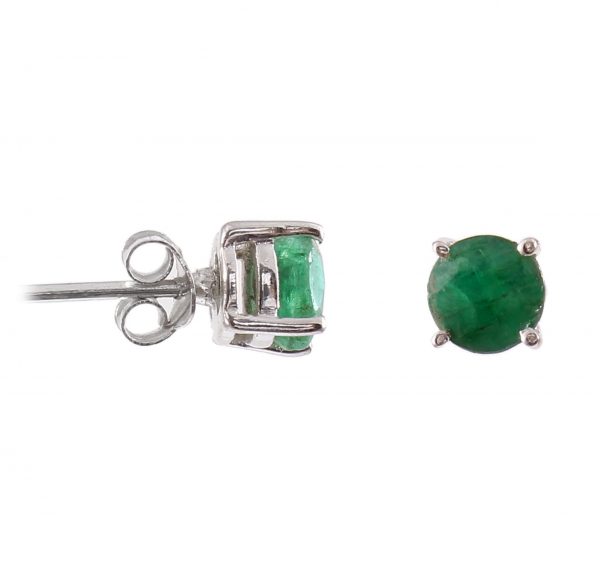 Emerald (Lab.) Studs 925 Sterling Silver Earrings RSR2-25