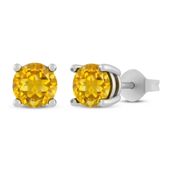 Citrine Studs Earrings 925 Sterling Silver Jewelry RSR2-18 - Image 2