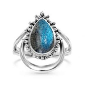 Crescent Moon - Labradorite Ring 925 Sterling Silver Gemstone Jewelry RSREXT-8