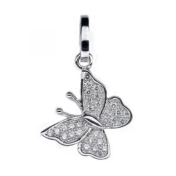 Cz. Studded Butterfly Pendant 925 Sterling Silver RS28-1.2