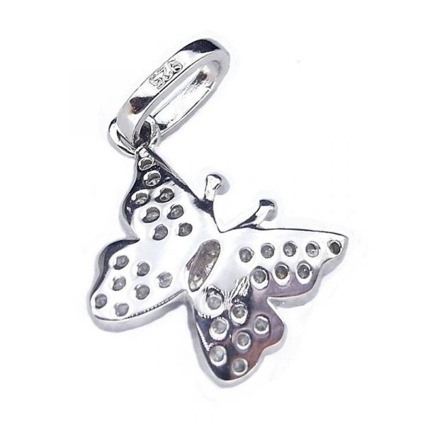 Cz. Studded Butterfly Pendant 925 Sterling Silver RS28-1.2 - Image 2