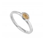 Natural Checker Cut Citrine 925 Silver Ring RSR25-123