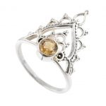 Citrine Mandala Ring Size US - 9 in 925 Sterling Silver RSR2-46