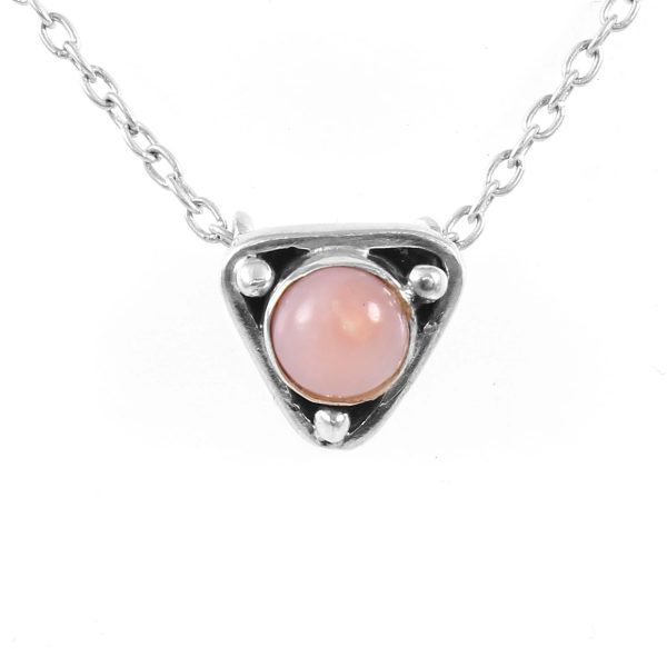 Pink Opal Silver Necklace 925 Sterling Gemstone Jewelry RSN1-32