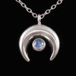 Crescent Moon Moonstone Necklace 925 Sterling Silver Jewelry RSN1-37