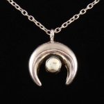 Crescent Moon Howlite Necklace 925 Sterling Silver Jewelry RSN1-38