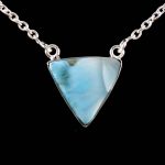 Dominican Larimar Necklace 925 Sterling Silver Jewelry RSN1-27