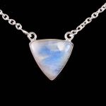 Moonstone Triangle Necklace 925 Sterling Silver Jewelry RSN1-29