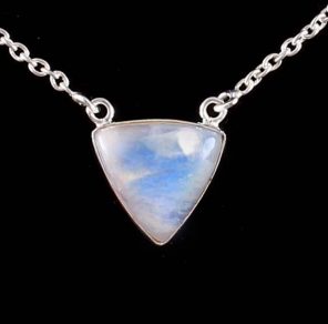 Moonstone Triangle Necklace 925 Sterling Silver Jewelry RSN1-29