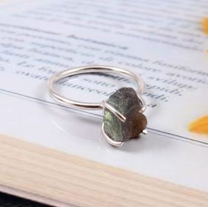 Raw Labradorite Ring 925 Sterling Silver Jewelry RSREXT-9.5