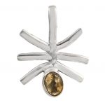 Faceted Citrine Pendant 1.5" 925 Silver Jewelry RSREXT11-35