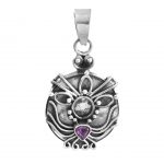 Vintage Amethyst Pendant 1.9" 925 Silver Jewelry RSREXT11-26