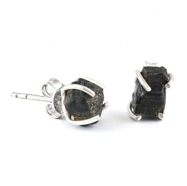 Raw Black Tourmaline Earrings