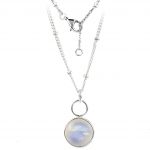 Rainbow Moonstone Sterling Silver Necklace