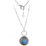 Round Labradorite Silver Necklace