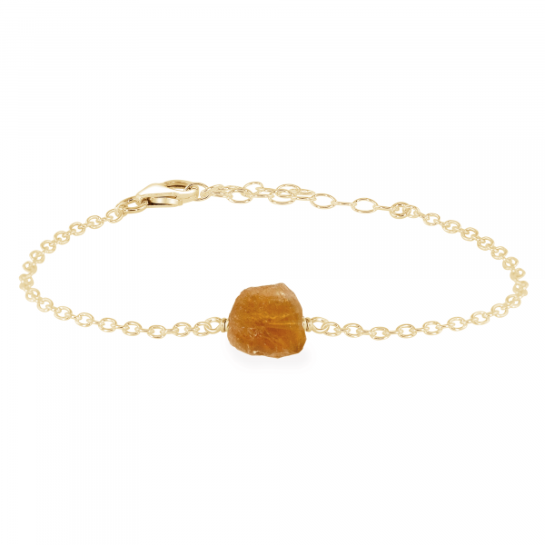 Raw Citrine Bracelet 925 Sterling Silver Jewelry RSREXT14.7 - Image 2