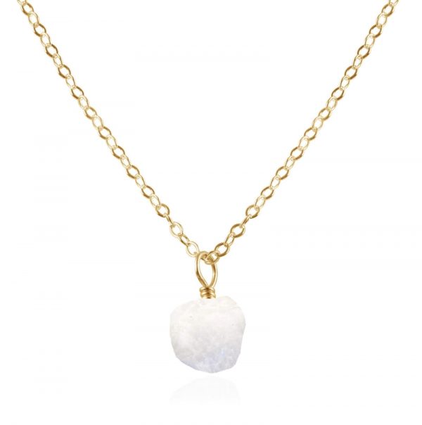 Raw Moonstone Necklace Sterling Silver 925 Jewelry RSREXT15.1 - Image 2