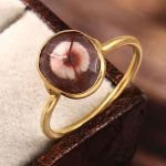 Bird's Eye Jasper 925 Silver Gold Plated Ring Size US 8 RSREXT52-17