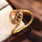 Peanut Wood Jasper 925 Silver Gold Plated Ring Size US 8 RSREXT52-18
