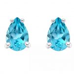Pear Cut Blue Topaz 925 Silver Stud Earrings RSREXT53-15