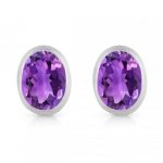 Faceted African Amethyst 925 Silver Stud Earrings RSREXT53-1
