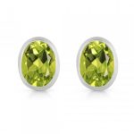 Faceted Peridot Gem 925 Silver Stud Earrings RSREXT53-6