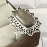 Silver Sheen Obsidian 925 Sterling Silver Size US-9 Ring RSREXT57-24