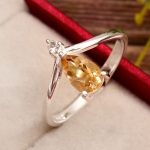 Citrine & White Topaz 925 Sterling Silver Ring RSREXT70-3