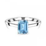 Blue Topaz Octagon Ring in 925 Sterling Silver RS38-1