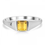 Citrine Channel Set 925 Sterling Silver Ring RS35-3