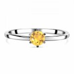 Six Prong Setting Citrine 925 Silver Ring RSREXT67-8