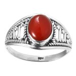 Carnelian Gemstone 925 Sterling Silver Ring RS48-3