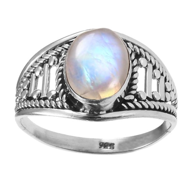 Moonstone Gemstone 925 Sterling Silver Ring RS48-4