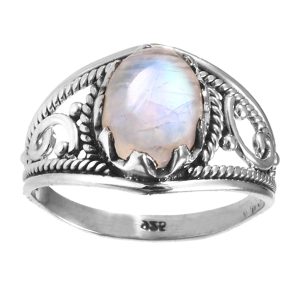 Natural Moonstone Ring Silver