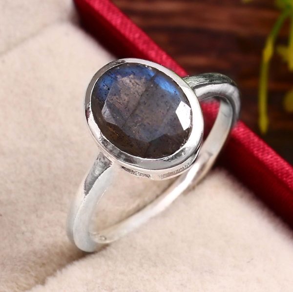 Faceted Labradorite 925 Sterling Silver Ring RS35-9 - Image 2