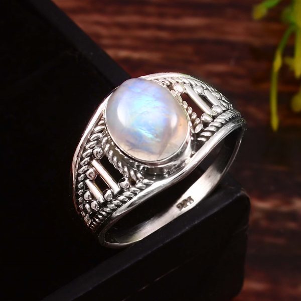 Moonstone Gemstone 925 Sterling Silver Ring RS48-4 - Image 2