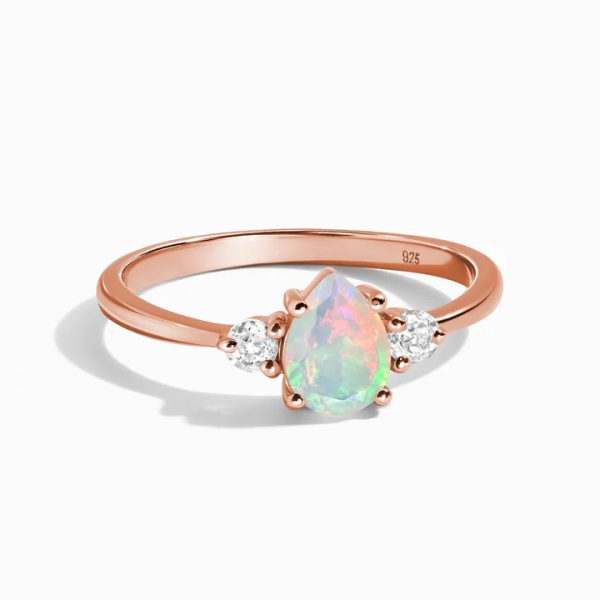 Ethiopian Opal & White Topaz 925 Sterling Silver Ring RS45-3 - Image 2