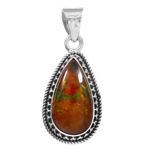 Black Opal 1.2" 925 Sterling Silver Pendant RS59-139