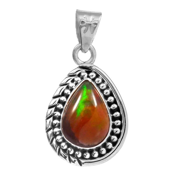 Black Opal 1.2" 925 Sterling Silver Pendant RS59-151