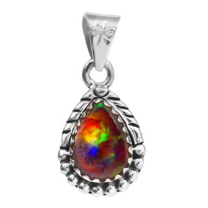 Black Opal 1.2" 925 Sterling Silver Pendant RS59-156