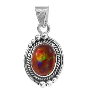 Black Opal 1.2" 925 Sterling Silver Pendant RS59-157