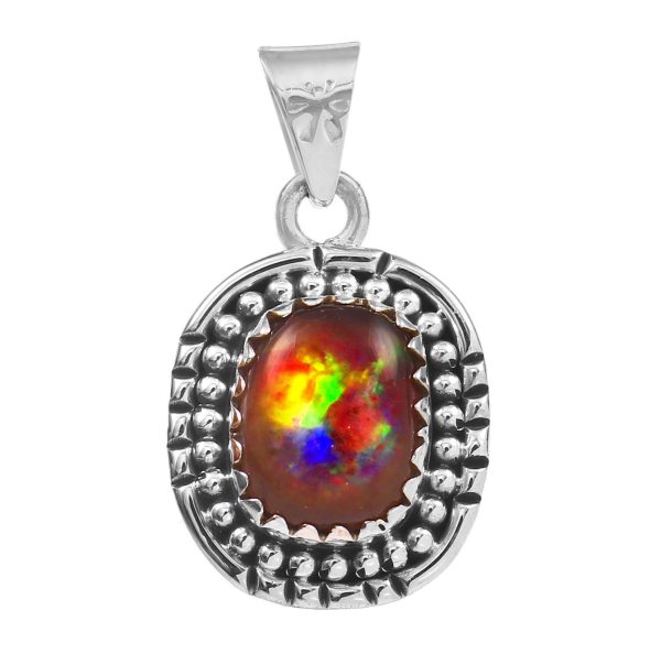 Black Opal 1.2" 925 Sterling Silver Pendant RS59-140