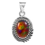 Black Opal 1.2" 925 Sterling Silver Pendant RS59-158