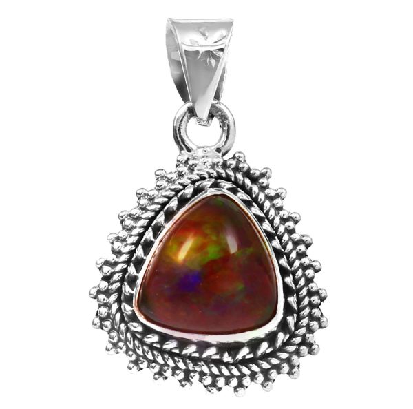 Black Opal 1.2" 925 Sterling Silver Pendant RS59-160