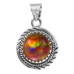 Black Opal 1.2" 925 Sterling Silver Pendant RS59-163