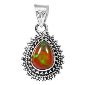 Black Opal 1.2" 925 Sterling Silver Pendant RS59-164