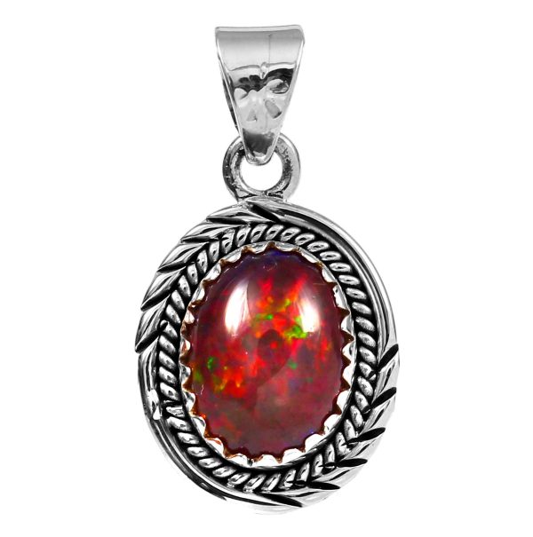 Black Opal 1.2" 925 Sterling Silver Pendant RS59-171